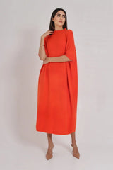 Ultra-Soft Orange Cashmere Knit Dress