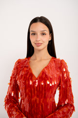 فستان اورنج مطرّز