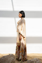 ثوب أصول بقماش قطن وحرير بقصة انسيابية