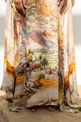 ثوب أصول بقماش قطن وحرير بقصة انسيابية