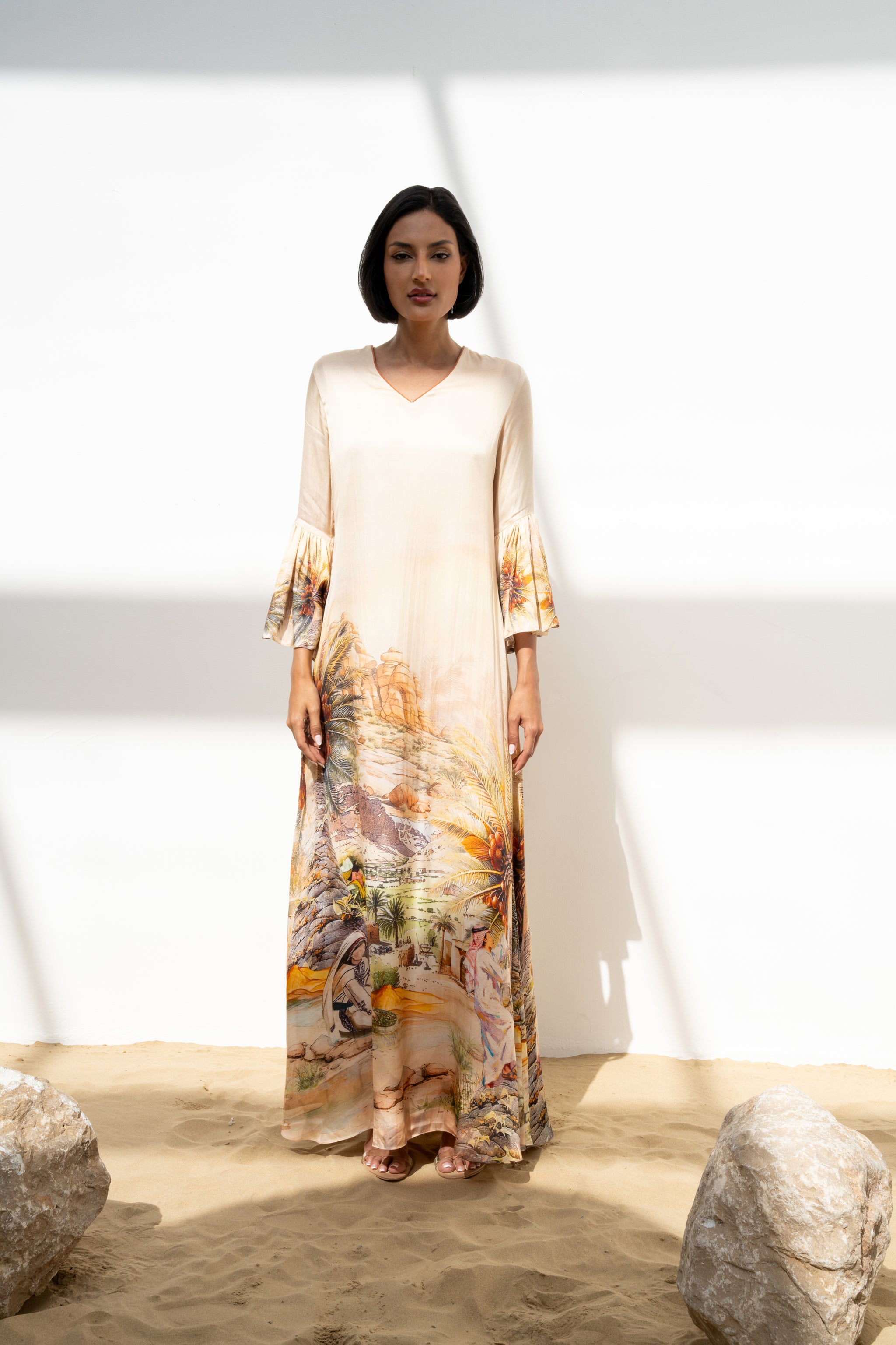 ثوب اصول حرير بقطن بكم مزموم