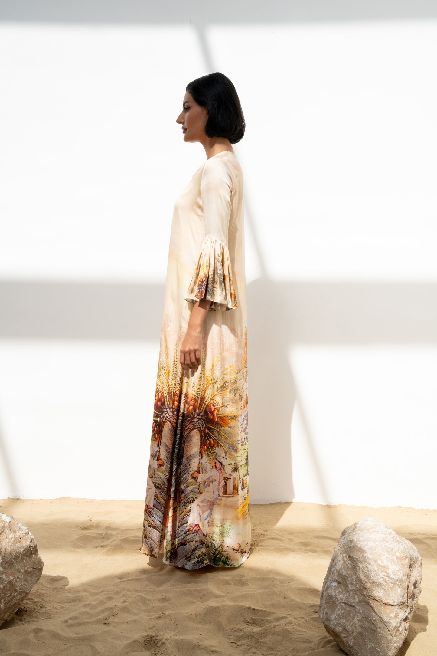 ثوب اصول حرير بقطن بكم مزموم