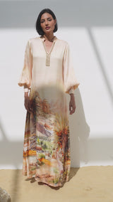 ثوب أصول بقصة مستقيمة وأكمام منتفخة